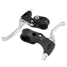 Dcolor Pair Bicycle Right Left Brake Levers Replacement Black Silver Tone - B0126V99NO